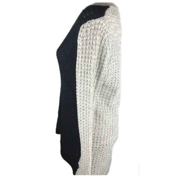 Rue21 Cable Knit Colorblock Sweater Multi Color V Neck Size L Long High Low - Picture 4 of 7